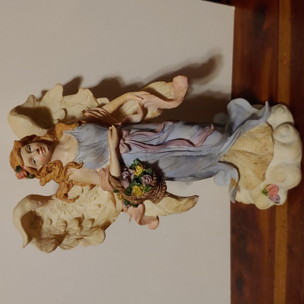 Vintage Angel With Flower Basket